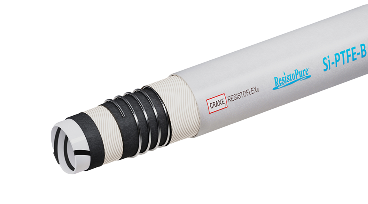 CRANE RESISTOPURE® SST-ZEBRA, Anti Static Liner Teflon PTFE Hose w/ Crimp Fittings