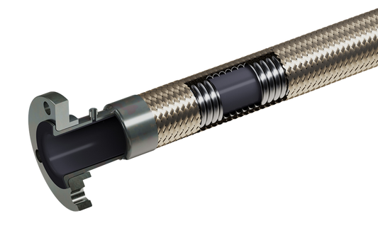 CRANE RESISTOFLEX® TMH-Hastelloy®-B . Anti Static Liner Teflon PTFE Hose w/ Flared Thru Fittings