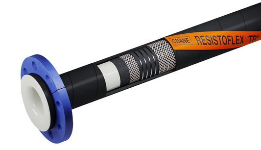 CRANE ResistoPure® Type SIV-NxT Platinum Cured, Vacuum Wire PTFE Hose w/ Crimp Fittings